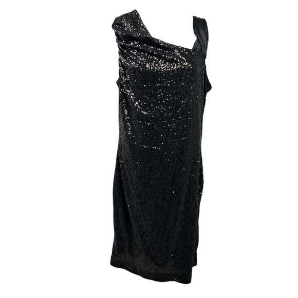 Calvin Klein Silk Combo Sequence Sleeveless Cocktail Dress Women’s Size 14 W - Picture 2 of 11